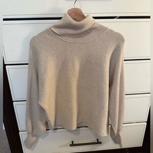 Pink Rose Cream Turtleneck Sweater